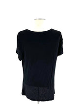 Womens Size Large APT.9 Crew Neck T-Shirt Very Soft Black Top - TheRealThreads